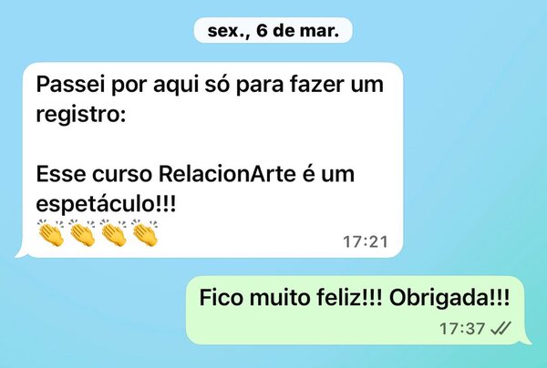 Depoimento de aluno sobre o RelacionArte